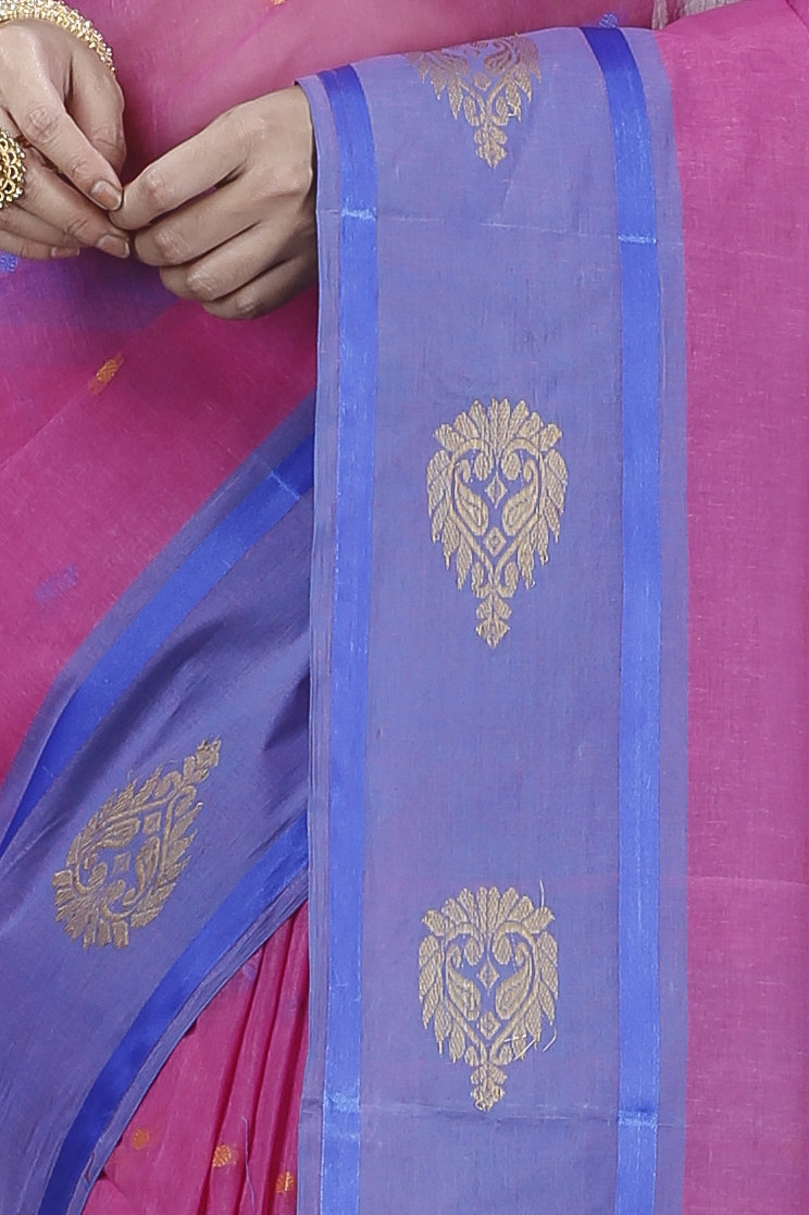Pink Pure Cotton Upala Tant Saree (1161)